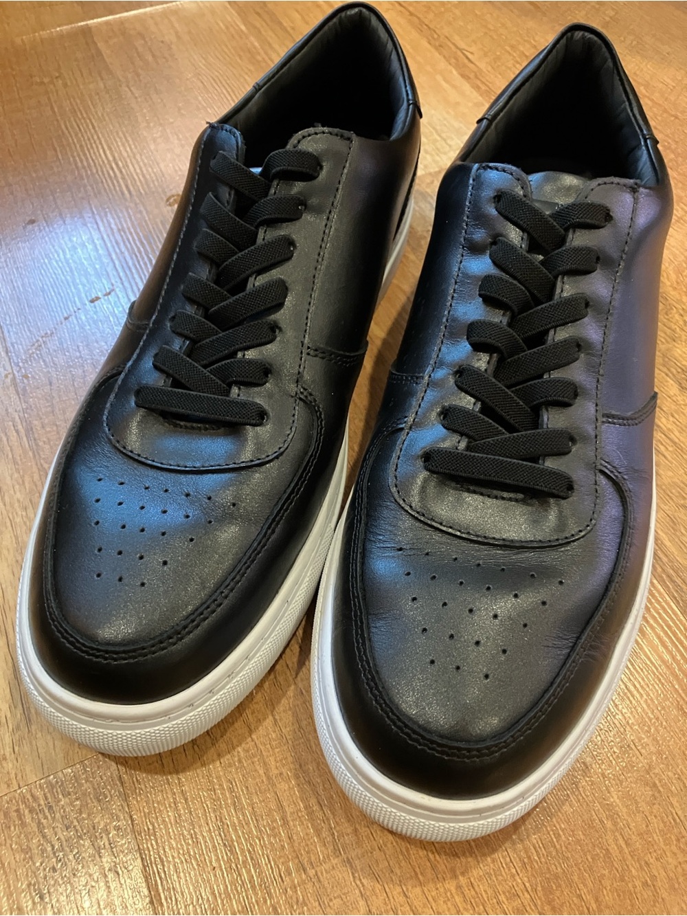 Thursday Boot Co Court Low Top Black Leather Sneakers White Sole  Men’s 10.5